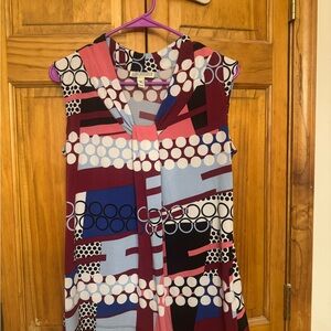 Dana Buchman Multicolor Polka Dot & Circle Tank